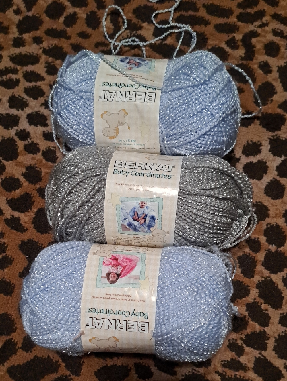 Bernat Baby Coordinates Sparkle Yarn - Light Blue & Silver